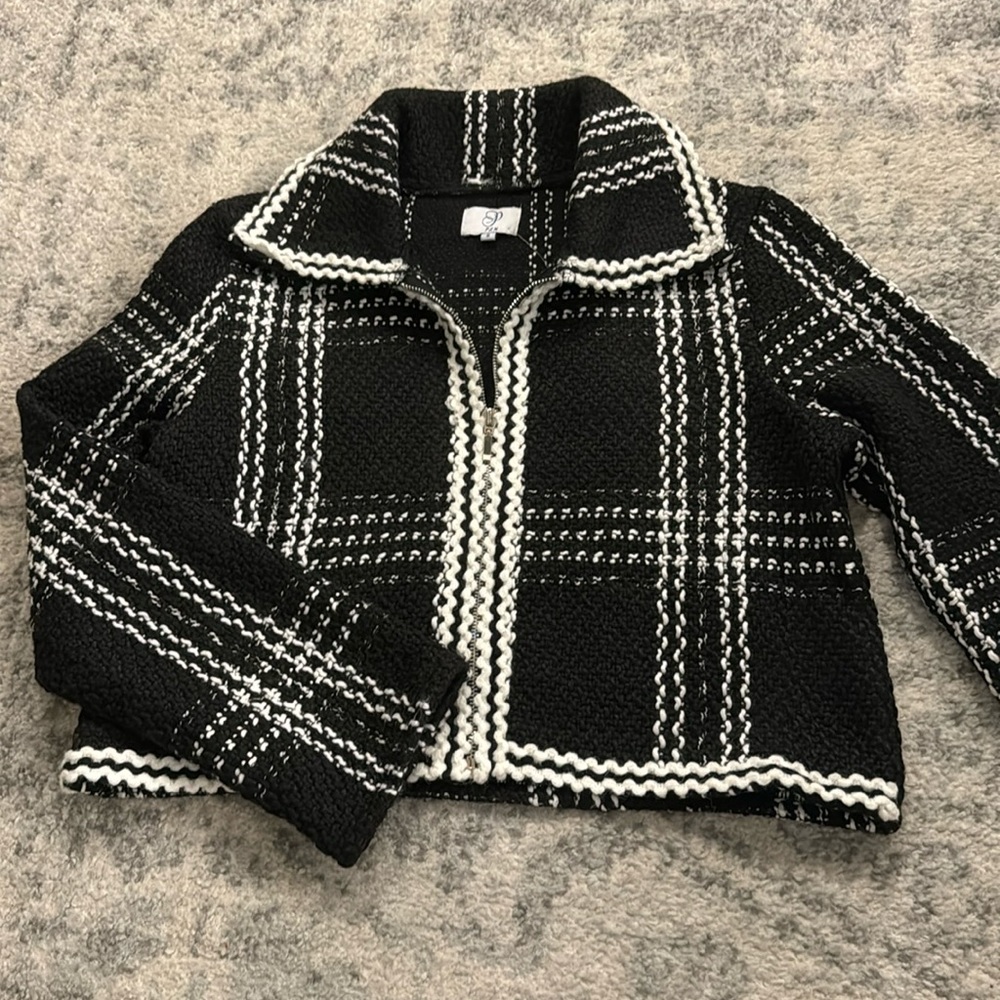 Black and White Plaid Blazer